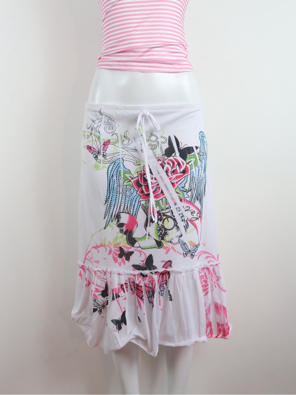 Y2k low rise tattoo print midi bimbo core skirt - Picture 3 of 6